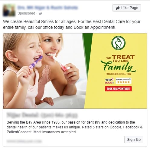 facebook ads for dentists