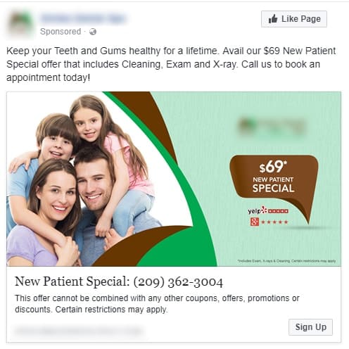 facebook advertising for dentists